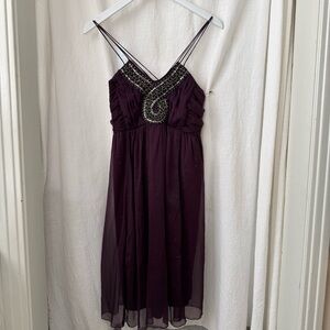 Motherhood Beaded Spaghetti-Strap Chiffon Dress sz S